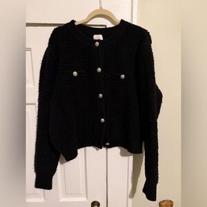 H&M Black Button-Up Cardigan